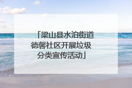 梁山县水泊街道德馨社区开展垃圾分类宣传活动