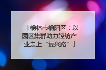 榆林市榆阳区：以园区集群助力轻纺产业走上“复兴路”