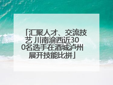 汇聚人才、交流技艺 川南渝西近300名选手在酒城泸州展开技能比拼