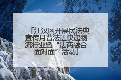 江汉区开展民法典宣传月普法进快递物流行业暨“法商融合面对面”活动