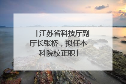 江苏省科技厅副厅长张桥，拟任本科院校正职
