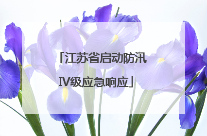 江苏省启动防汛IV级应急响应