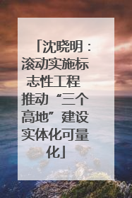 沈晓明：滚动实施标志性工程 推动“三个高地”建设实体化可量化
