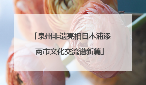 泉州非遗亮相日本浦添 两市文化交流谱新篇