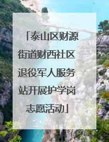 泰山区财源街道财西社区退役军人服务站开展护学岗志愿活动