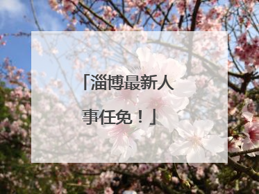淄博最新人事任免！