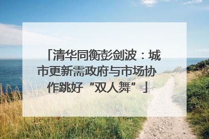清华同衡彭剑波：城市更新需政府与市场协作跳好“双人舞”