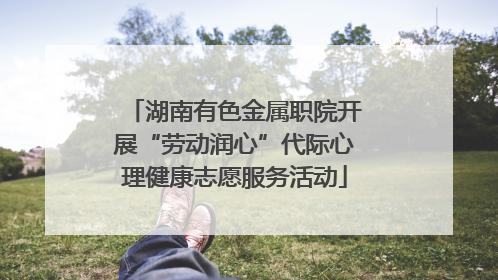 湖南有色金属职院开展“劳动润心”代际心理健康志愿服务活动