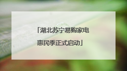 湖北苏宁易购家电惠民季正式启动