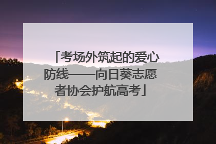考场外筑起的爱心防线——向日葵志愿者协会护航高考