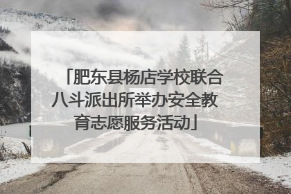 肥东县杨店学校联合八斗派出所举办安全教育志愿服务活动