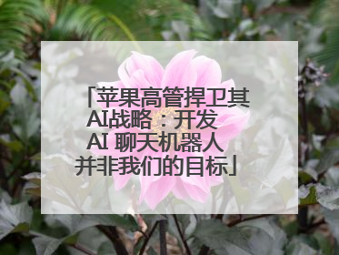 苹果高管捍卫其AI战略：开发 AI 聊天机器人并非我们的目标