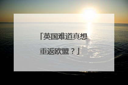 英国难道真想重返欧盟？