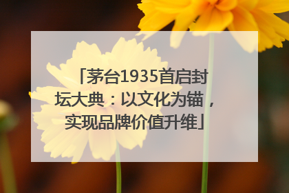 茅台1935首启封坛大典：以文化为锚，实现品牌价值升维