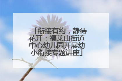 衔接有约，静待花开：福莱山街道中心幼儿园开展幼小衔接专题讲座