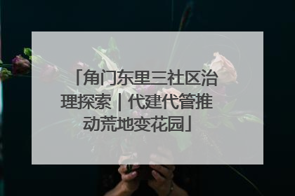 角门东里三社区治理探索｜代建代管推动荒地变花园