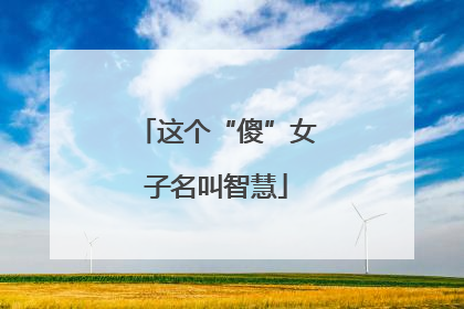 这个“傻”女子名叫智慧