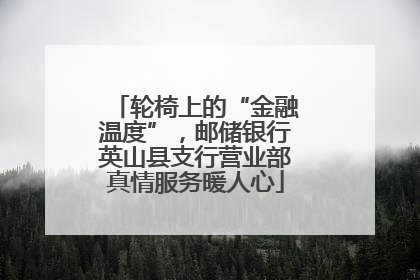 轮椅上的“金融温度”，邮储银行英山县支行营业部真情服务暖人心