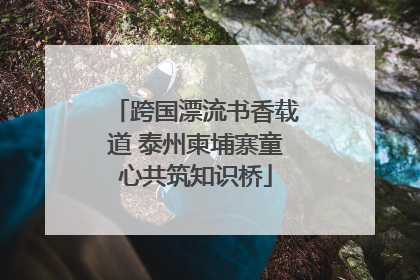 跨国漂流书香载道 泰州柬埔寨童心共筑知识桥