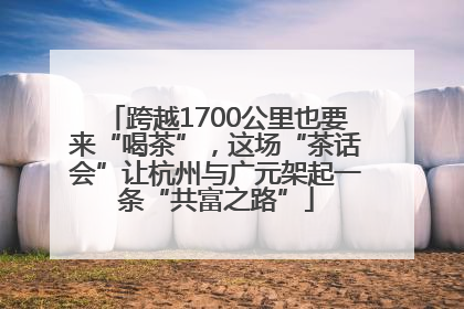 跨越1700公里也要来“喝茶”，这场“茶话会”让杭州与广元架起一条“共富之路”