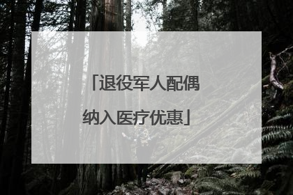 退役军人配偶纳入医疗优惠