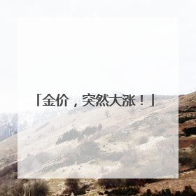 金价，突然大涨！