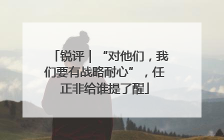 锐评｜“对他们，我们要有战略耐心”，任正非给谁提了醒