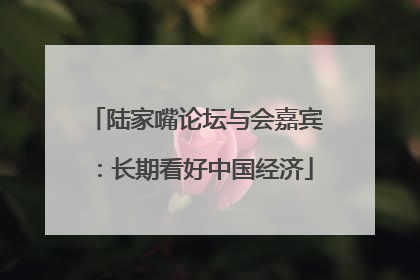 陆家嘴论坛与会嘉宾：长期看好中国经济