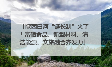陕西白河“链长制”火了！富硒食品、新型材料、清洁能源、文旅融合齐发力