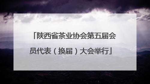 陕西省茶业协会第五届会员代表（换届）大会举行