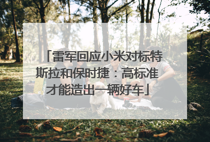 雷军回应小米对标特斯拉和保时捷：高标准才能造出一辆好车