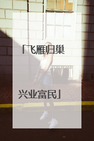 飞雁归巢 兴业富民