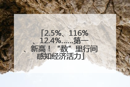2.5%、116%、12.4%……第一、新高！“数”里行间感知经济活力