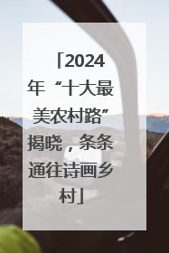 2024年“十大最美农村路”揭晓，条条通往诗画乡村