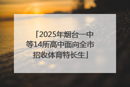 2025年烟台一中等14所高中面向全市招收体育特长生