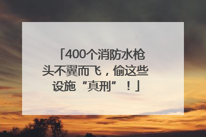 400个消防水枪头不翼而飞，偷这些设施“真刑”！